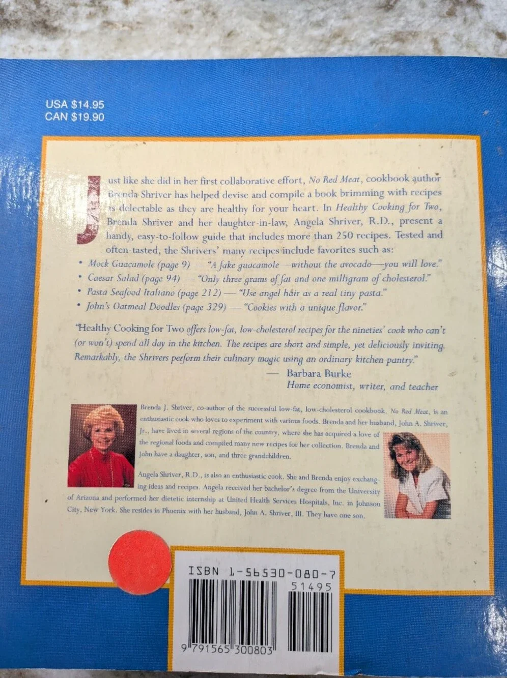 Vintage Healthy Cooking for Two Cookbook Low fat Low Cholesterol Diet Recipes
